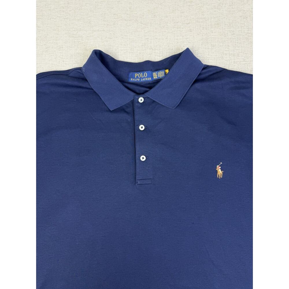 Polo Ralph Lauren Polo Shirt Men’s 3XLT Navy Cotton Short Sleeve Pony Logo - Picture 2 of 8